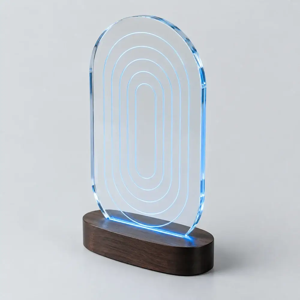 Lámpara de trazos geométricos · Propuesta visual generada con IA; fabricación a validar según proyecto.